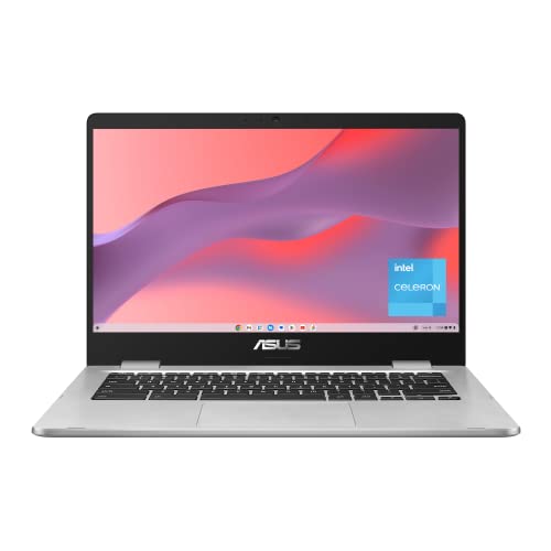 ASUS C424MA-AS48F Chromebook C424, 14.0″ 180 Degree FHD NanoEdge Display, Intel Dual Core Celeron Processor, 4GB LPDDR4 RAM, 128GB Storage, Silver Color, C424MA-AS48F